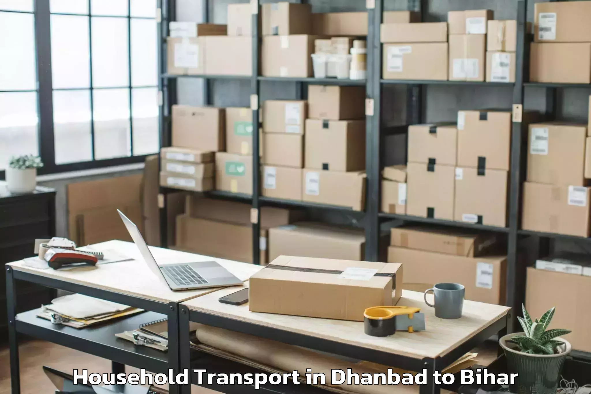 Easy Dhanbad to Maheshkhunt Household Transport Booking